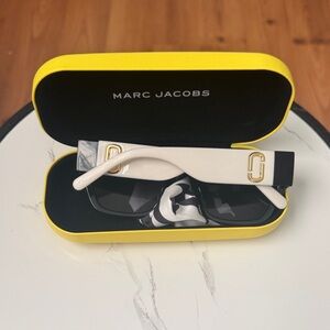 Marc Jacobs Black and White Sunglasses with Yellow Case